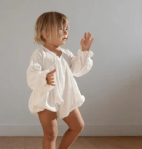 Baby Rompers Baby Clothes Nordic Baby Spring and Autumn Cotton and Linen Hollow Out Backless V-neck Lace Jumpsuit