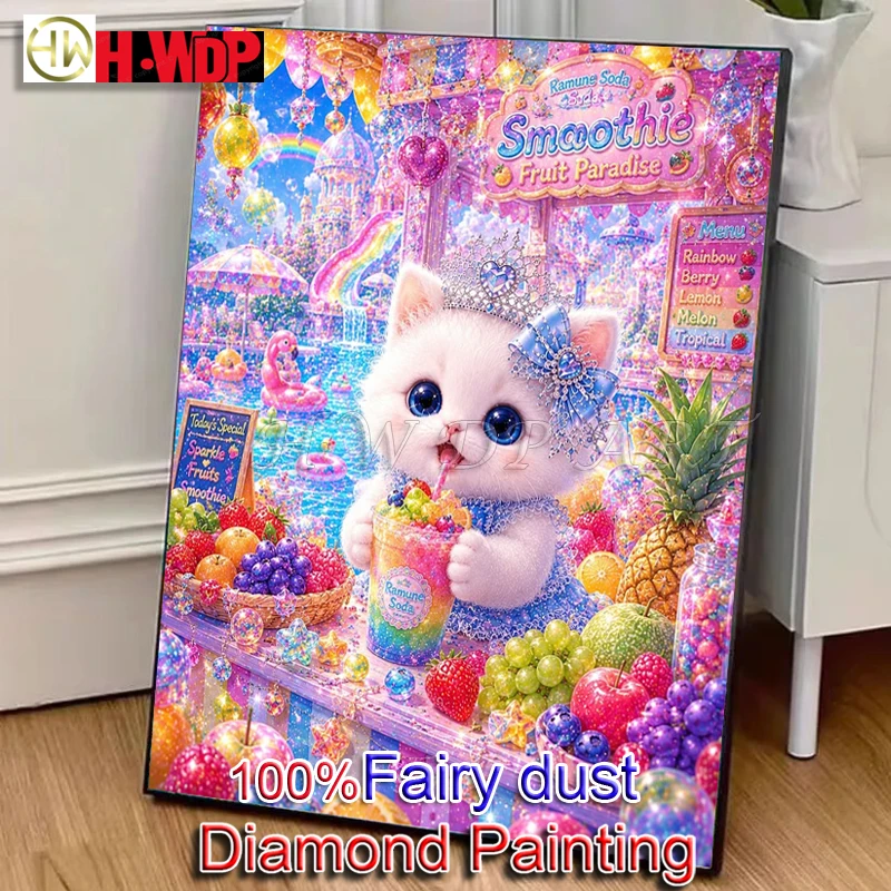 Алмазная мозаика «Кот» (100% кристаллы), алмазная вышивка с животными, настенное искусство, вышивка крестиком, алмазная живопись «Фея-пыль», полная выкладка кристаллами, декор для дома.