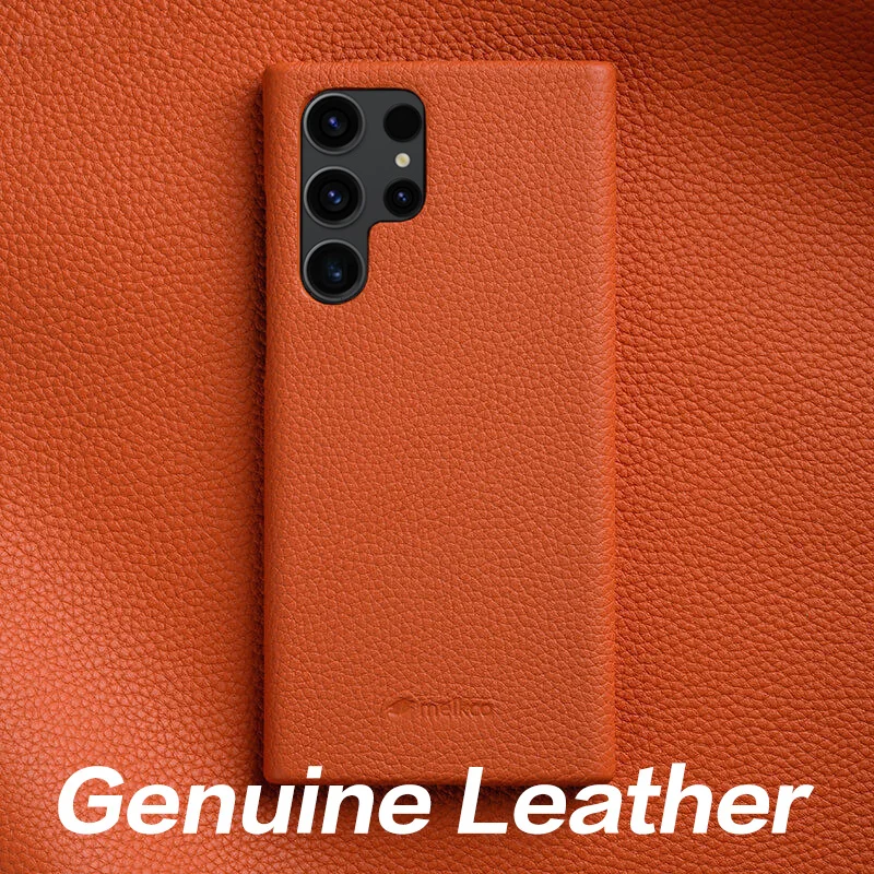 

Genuine Leather For Samsung Galaxy S23+Ultra Phone Case Galaxy S22 Ultra S22+ Litchi Grain Luxury Back with Cover