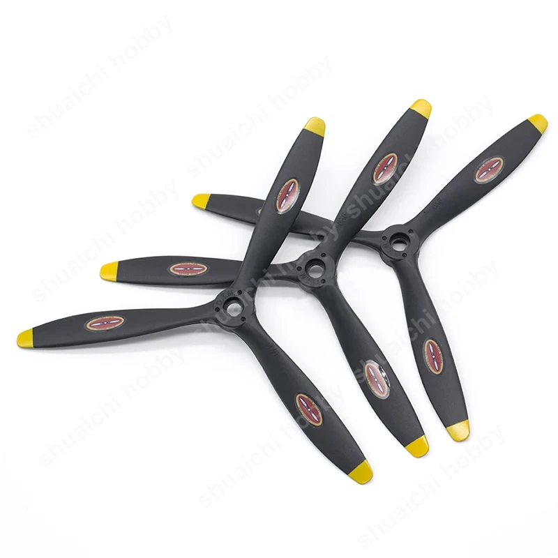 Hélices RC CCW 9x6 Pulgadas 2Vane Para Avión Nylon Gris 3Pcs Con Anillos Adaptadores