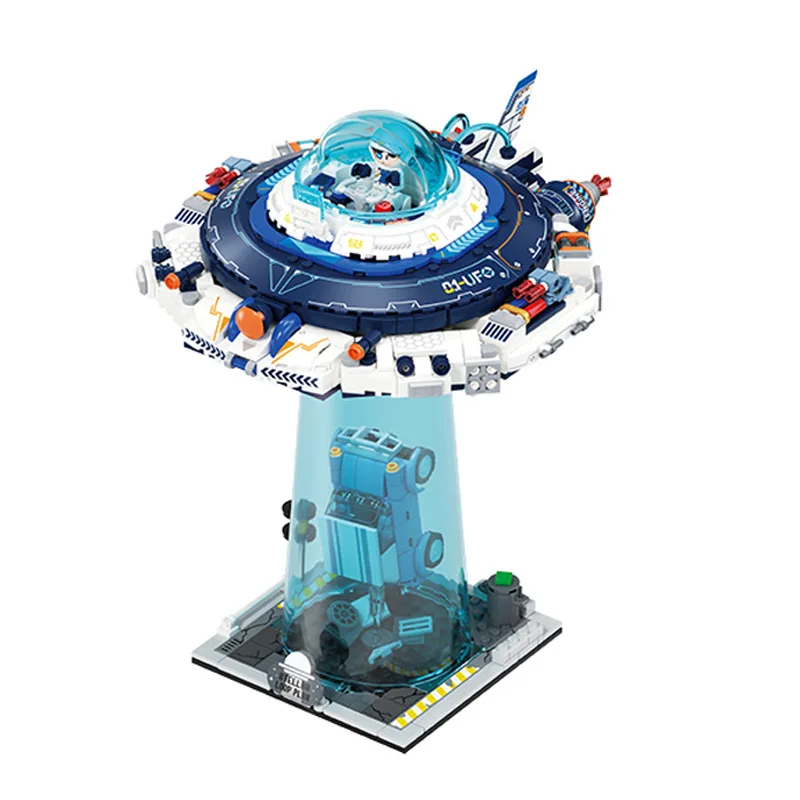 

IN STOCK MOC Creativity UFO Building Blocks Assembling Spaceship Bricks Model DIY Toys for Children Birthday Gift Set