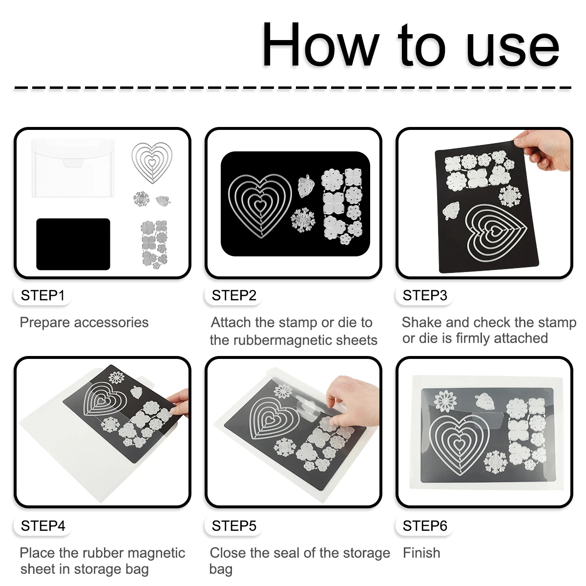 Scrapbook Storage Envelopes and A5 Size Rubber Magnetic Sheets For DIY Metal Cutting Dies Storage