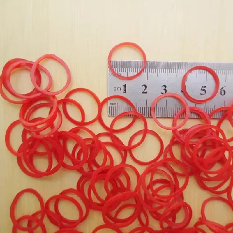 Mini artificiel astiques Rouges pour Cheveux Doux, Fournitures de Bureau, École, Maison, Diamètre 19, 25, 32, 40, 50, 60mm