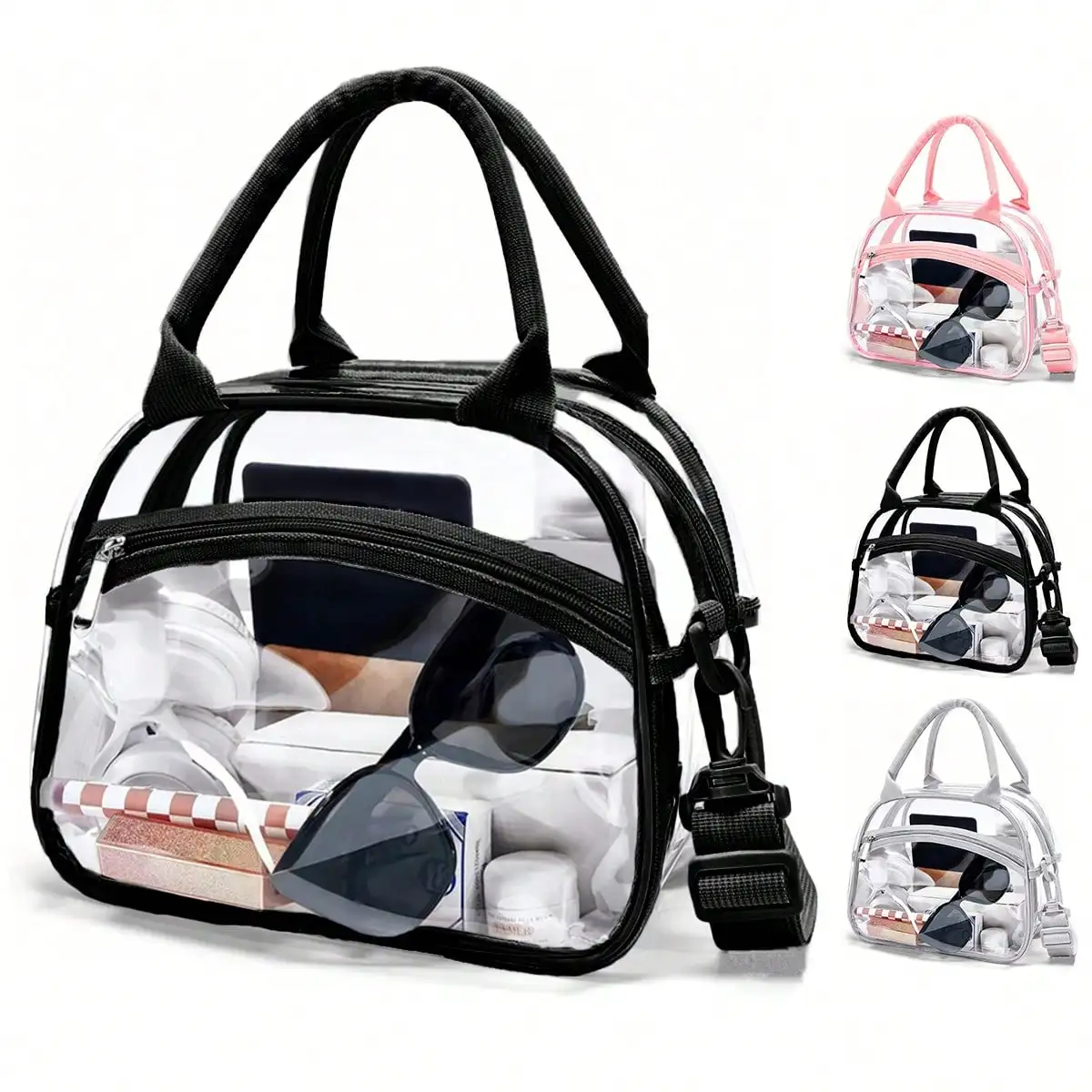 

PVC Transparent Adjustable Strap Bag Multi-Carry Unisex for Work Travel Concert Gym