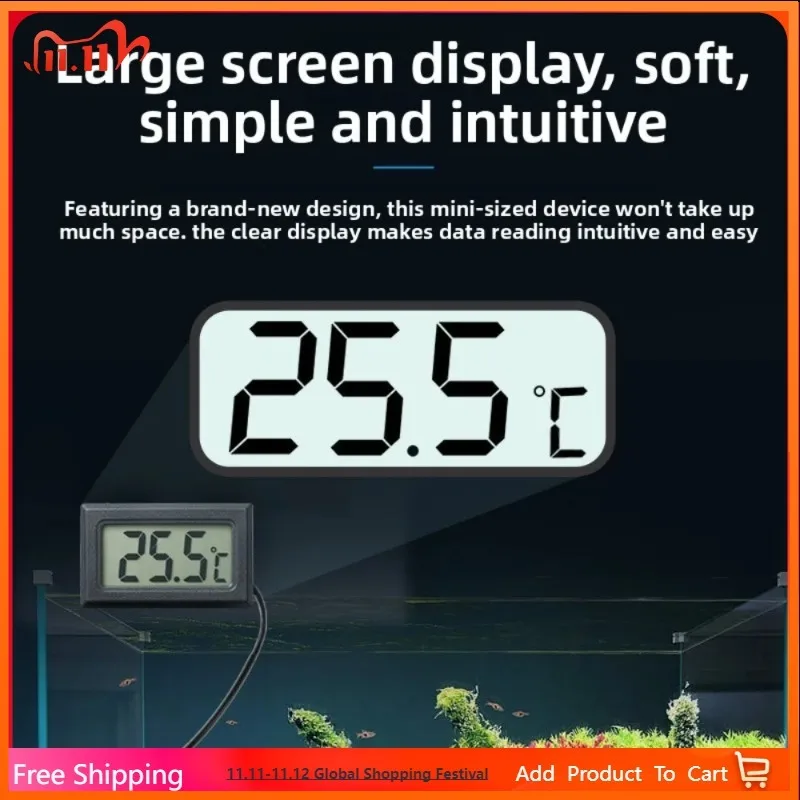 

LCD Digital Thermometer For Freezer Temperature -50~110 Degree Refrigerator Fridge Thermometernd Outdoor Waterproof Probe