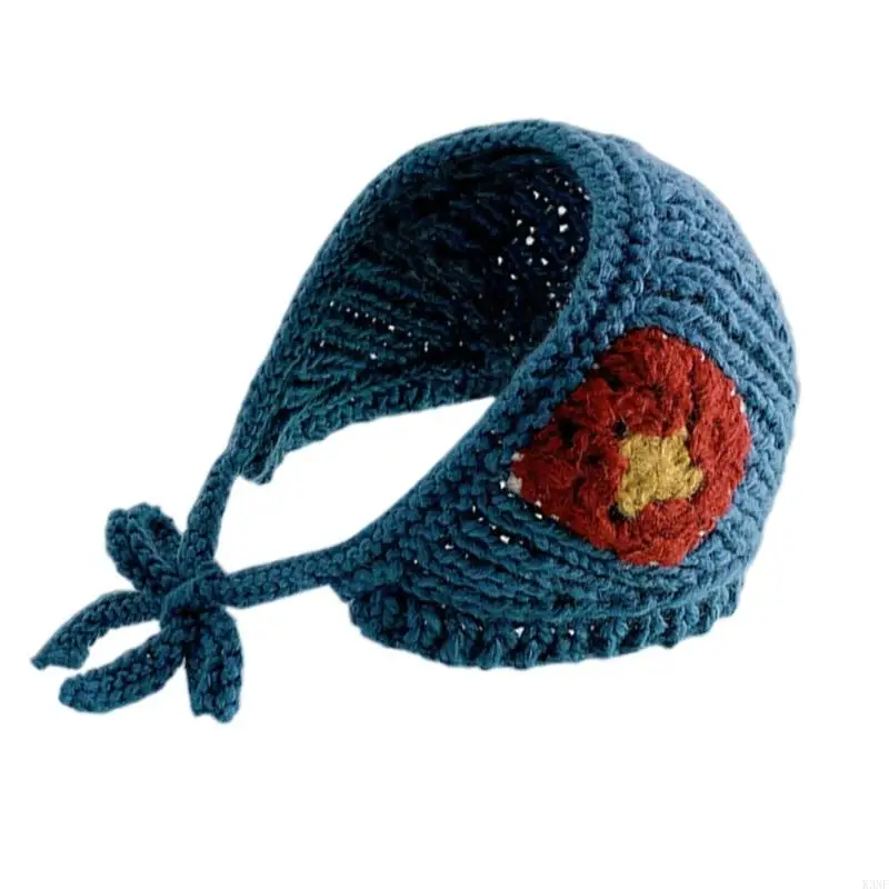 Estudantes K3NF Padrão flor Faixa cabelo Triângulo Farda lenço Triângulo Ajustável