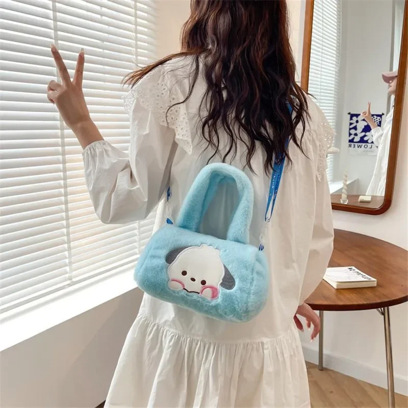 Sanrio pluszowa torba Kawaii Cinnamoroll plecak na ramię Hello Kitty Kuromi kosmetyczka dla kobiet prezenty świąteczne dla dziewczynek