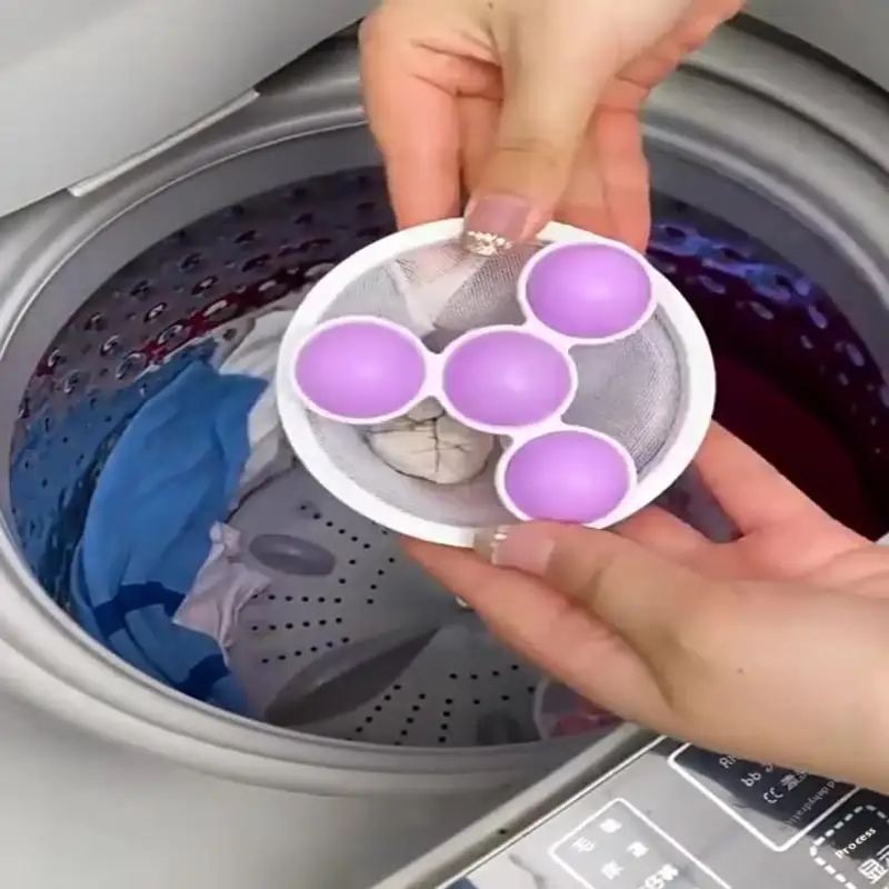 1PC Floating Mesh Hair & Debris Catcher Washing Machine Filter Laundry Hair Removal Wash Ball