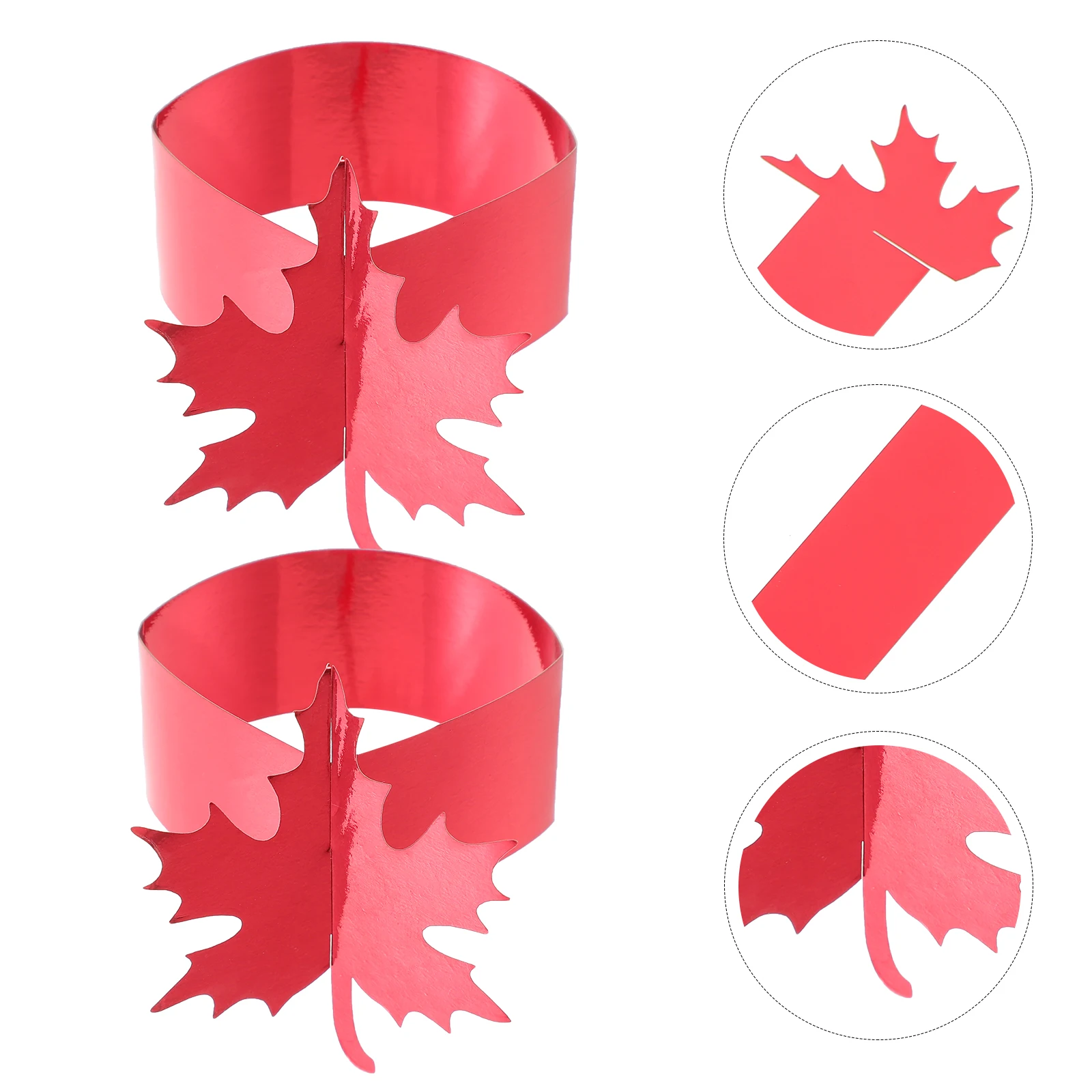 

50 Pcs Napkins Ring Decoration Thanksgiving Day Rings Festive Farmhouse Leaf Buckle Red Harvest Banquet