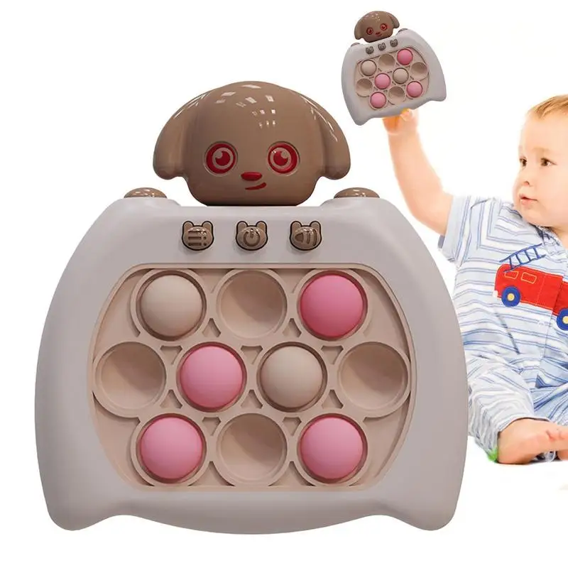 Quick Push Game Consoles Handle Squeeze Montessori Toy Press Bubble Fidget Game 4 Game Modes Electric Toy Develop Endurance