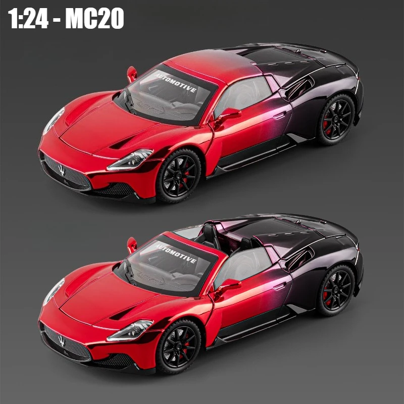 

1:24 MC20 Supercar Alloy Car Toy Car Metal Collection Model Car Sound and Light Pull Back Toys For Children Gift
