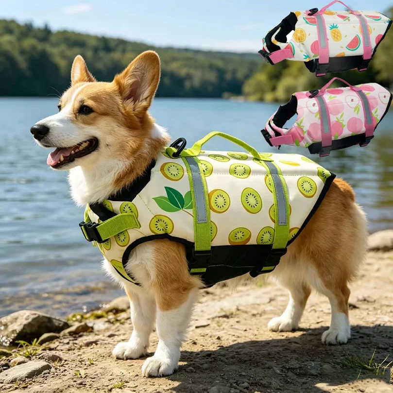 Chaleco Salvavidas Reflectante y Ajustable para Perros Grandes, Traje de Baño de Verano, Chaleco de Seguridad para Surf y Vela, con Flotabilidad Mejorada