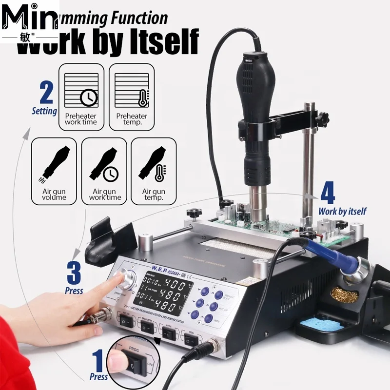 3-in-1 BGA Rework Station LCD Display Soldering Welding Station for Mobile Phone PCB Electronic Repair Tool Kit