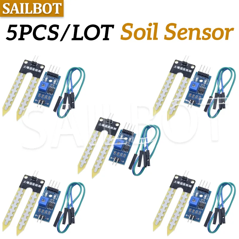 5 unids/lote LM393 higrómetro de humedad del suelo detección Sensor de humedad módulo Placa de desarrollo DIY Robot coche inteligente