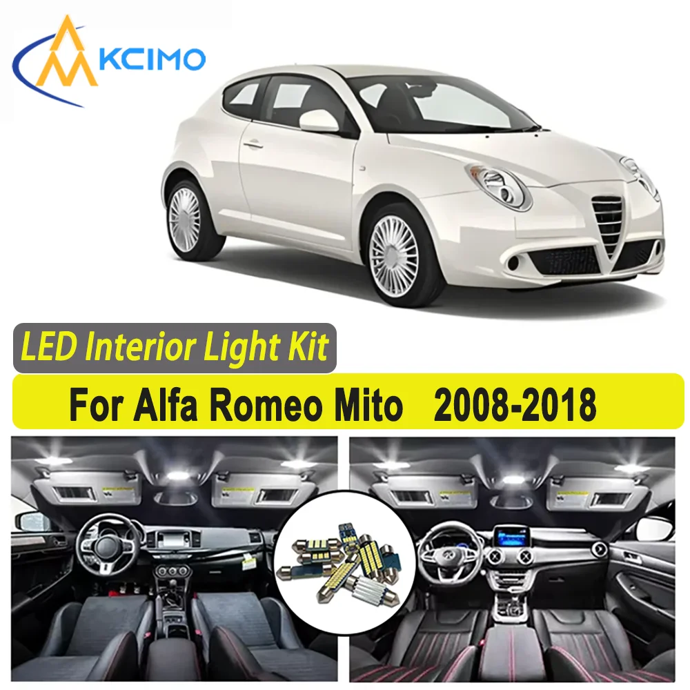 

For Alfa Romeo Mito 2008 2009-2015 2016 2017 2018 Premium Bright LED Interior Dome Map Trunk Light Kit Car Led Lamps Canbus Car