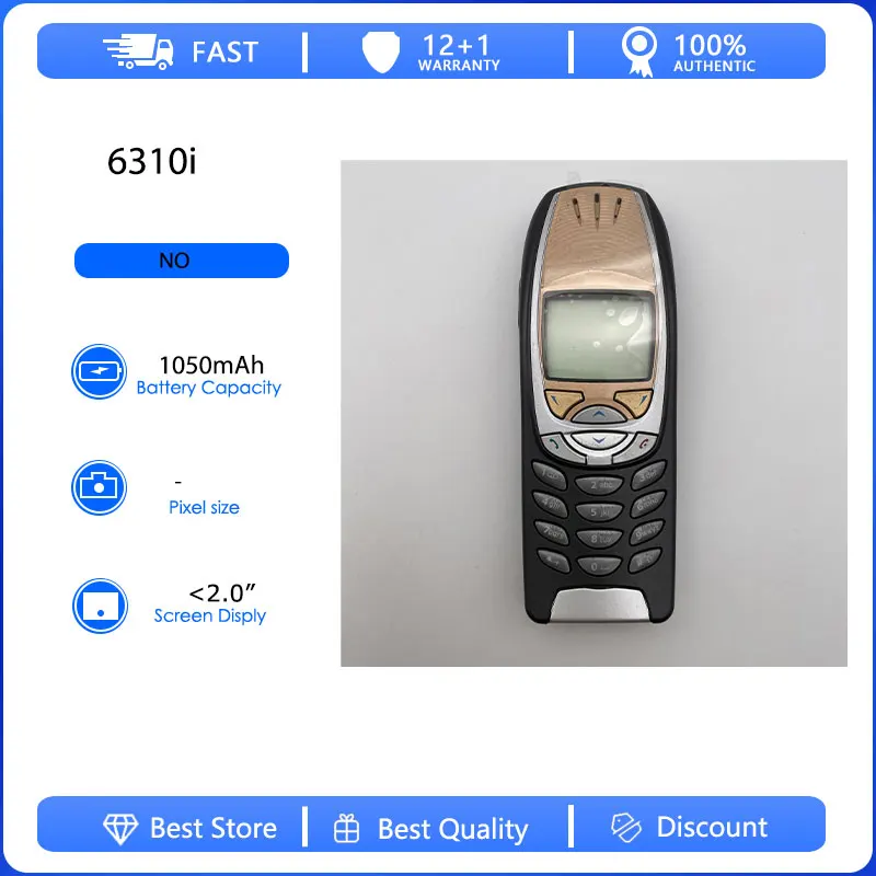 Teléfono Móvil Original Reacondicionado 6310i 2G, Una Sola SIM, Desbloqueado, GSM 900/1800, Teclado Ruso, Árabe, Hebreo, Hecho en Finlandia