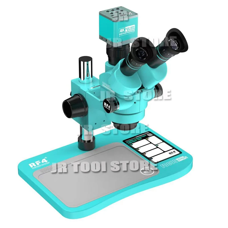 RF4 RF-6558PRO 1080P 4K HDMI ビデオカメラ 6.5X-58X サイマル焦点三眼ステレオ顕微鏡電話はんだ付け PCB 修理用
