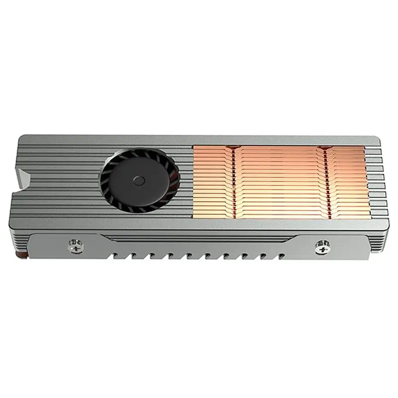 A53M-M.2 NVME SSD Heatsink Cooler Built In High Speed Fan Hard Drive Radiator 2280 SSD Heat Sink Active Cooling Thermal