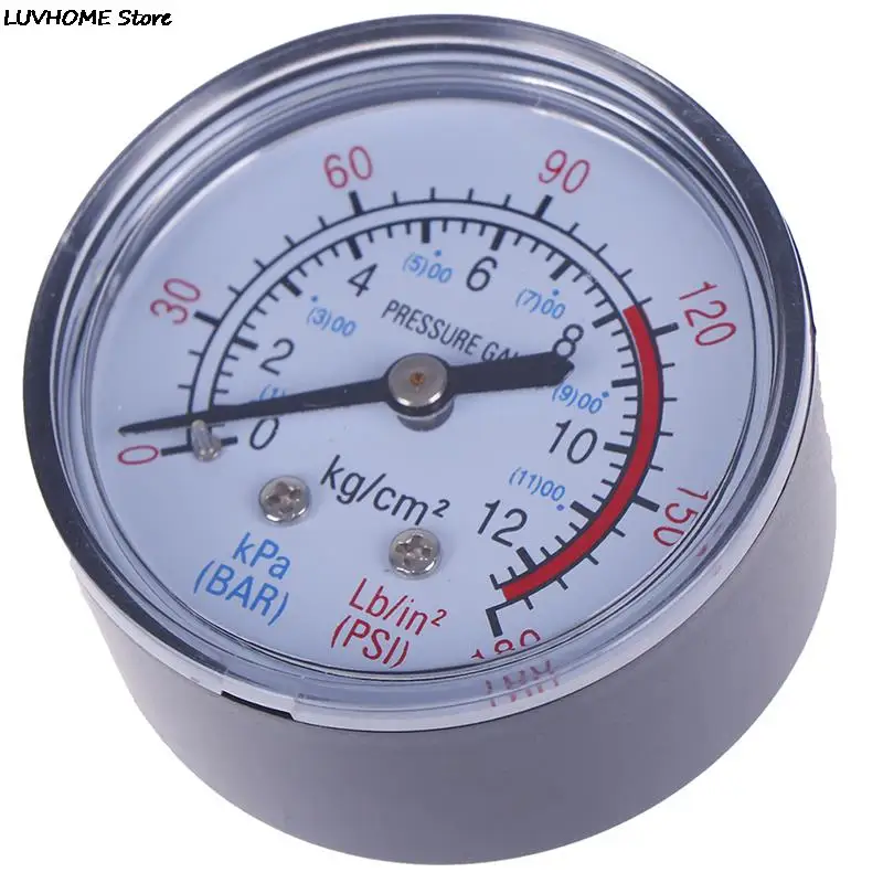 Bar Air Pressure Gauge 13mm 1/4 BSP Thread 0-180 PSI 0-12 Manometer Double Scale For Air Compressor