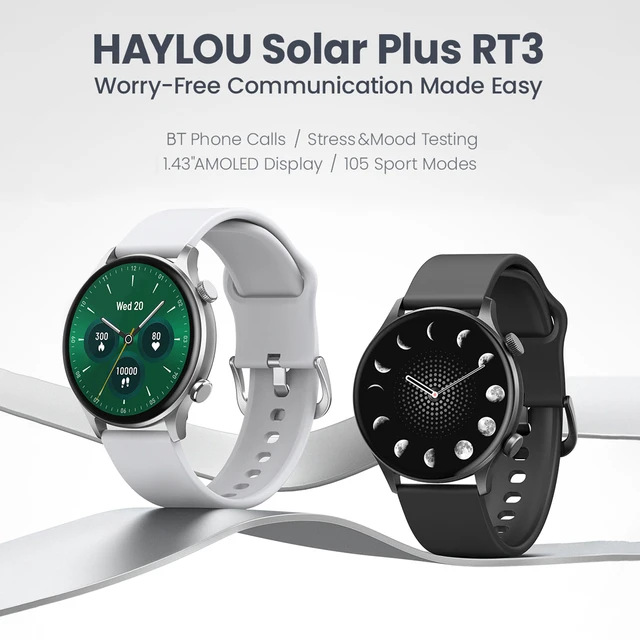 HAYLOU Solar Plus Smart Watch LS16 1.43 AMOLED Display Bluetooth Phone Call Smartwatch Health Monitor Waterproof Sport Watch AliExpress