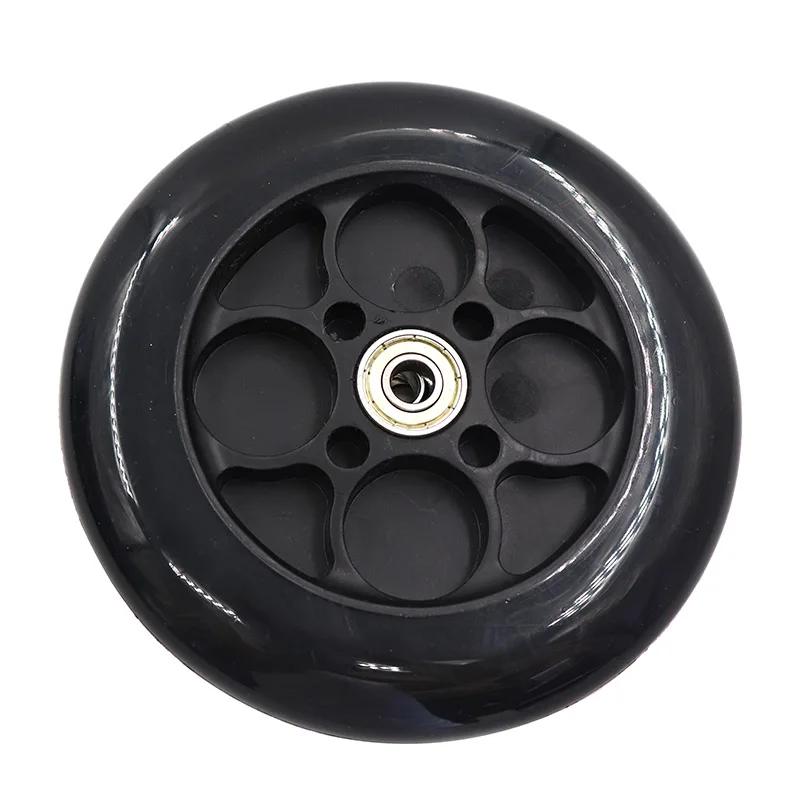 Electric skateboard folding mini electric scooter tire front and rear wheels 6-inch belt solid PU wheel modification part