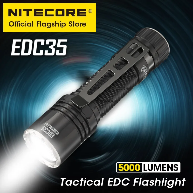 NITECORE EDC35 DulFlashlight EDC USB-C Rechargeable Recherche Torche Lumière 5000 Lumens UHi 40, 6000mAh 21700 Eddie ion Batterie