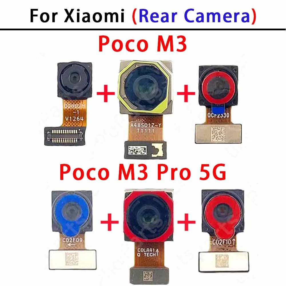 Rear Back Camera For Xiaomi Poco M3 Pro 5g PocoM3 PocoM3Pro Camera Module Backside View Replacement Spare Parts Replacement