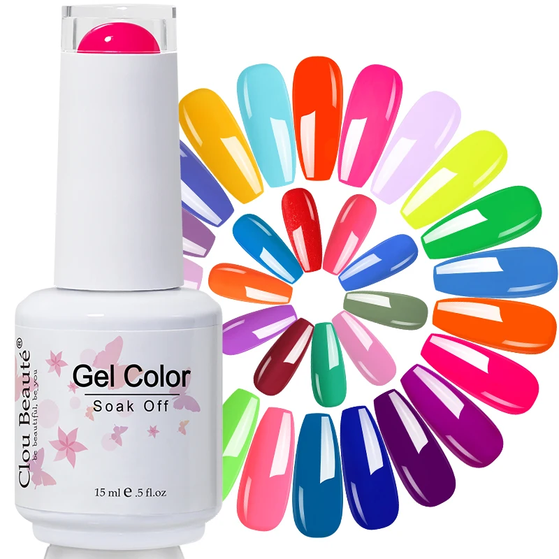 Clou Beaute 15ml Autumn Colors Nail Gel Polish Nail Art Vernis Semi Permanent Nail Varnish Base Top Gel UV Ongle Manicura Polish