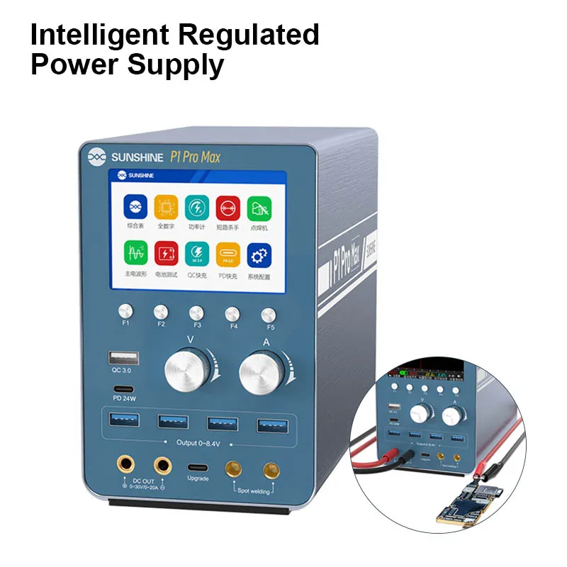 

SUNSHINE P1 Pro Max Intelligent Regulated Power Supply Battery Spot Welding/burn-in/QC PD Fast Charge Short Circuit Detection