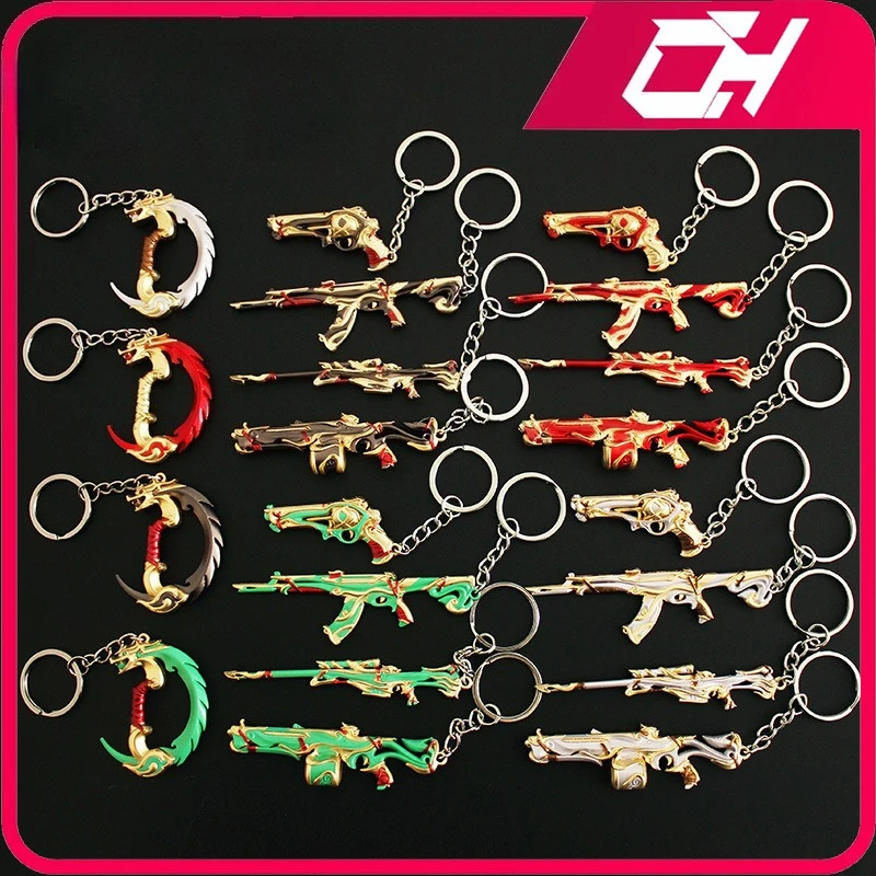 

Yan Yue Cang Long Five-piece Set Valorant Game Peripheral Gift Box Keychain Pendant Metal Model Gifts Toys for Boys Collections