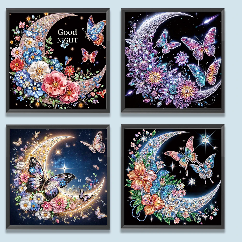 

4шт 5D DIY Частичная дрель специальной формы Алмазная картина Бабочка Декор 30x30см