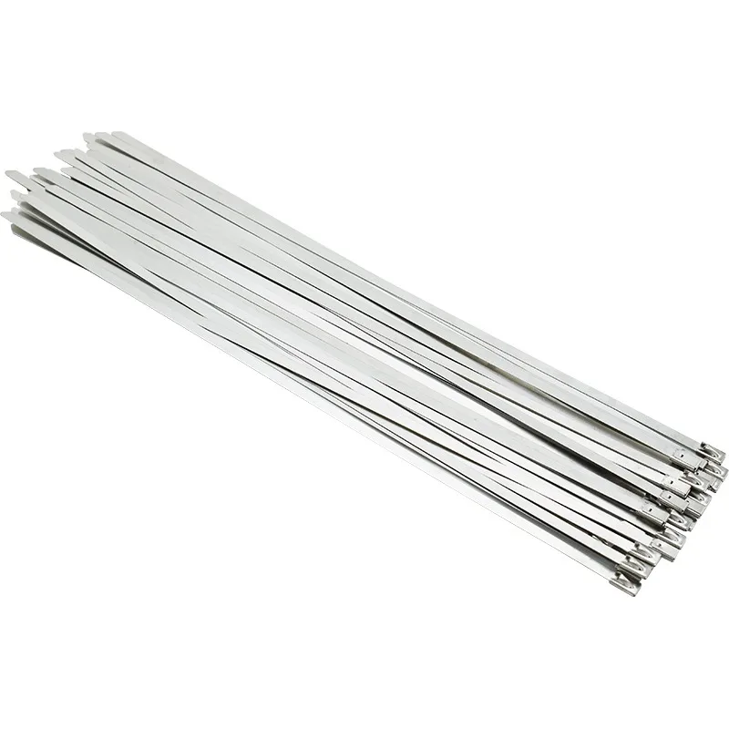 

50 Pcs 4.6mm 5 304 Stainless Steel Cable Ties Self-locking Wire Plastic Metal Zip Ties Strap for Exhaust Wrap Multi-Purpose