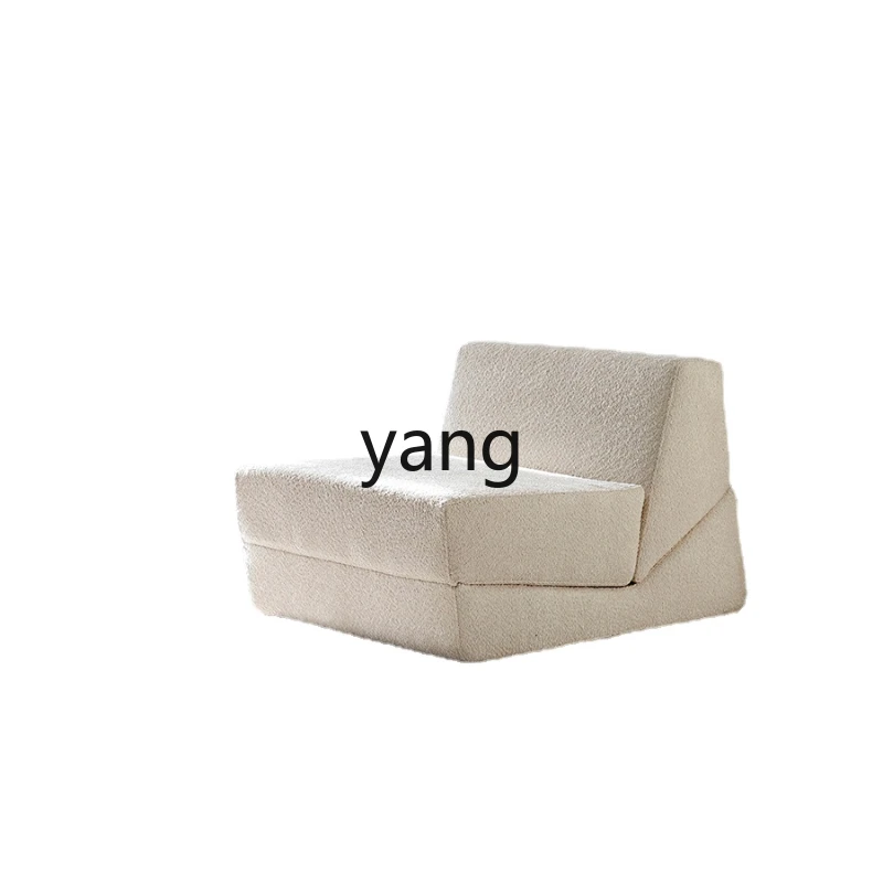 

CX Cream Style Reclinable Foldable Removable Washable Floor Module Tofu Block Silicone Leather Lazy Single Sofa