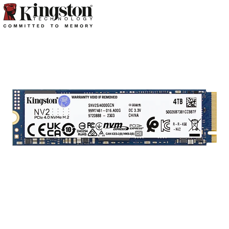 Kingston-NV2 محرك أقراص الحالة الصلبة الداخلية ، SSD ، NVMe ، M2 ، PCIe ، 2280 ، 250GB ، 500GB ، 1 تيرا بايت ، 512GB ، KC3000 ، القرص الصلب للكمبيوتر ، الكمبيوتر المحمول ، سطح المكتب