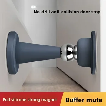 No-Drill Silicone Door Stopper – Strong Suction Wall & Floor Protector 1