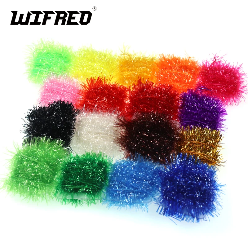 Wifreo 1pack Crystal Flash Yarn Ice Chenille Fly Tying Materials For Bass Pike Flies Streamer Fly Fishing Lure Bait Accesories