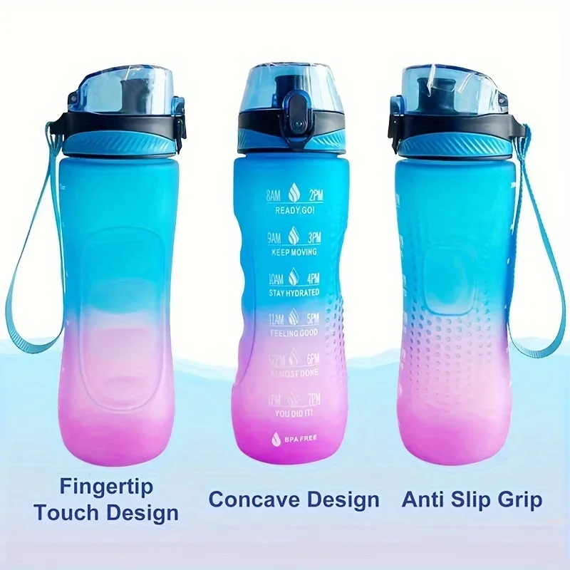 1 قطعة 750 مللي زجاجة مياه رياضية منبثقة بيد واحدة في الهواء الطلق كوب ماء بلاستيكي للفتيات زجاجة شرب