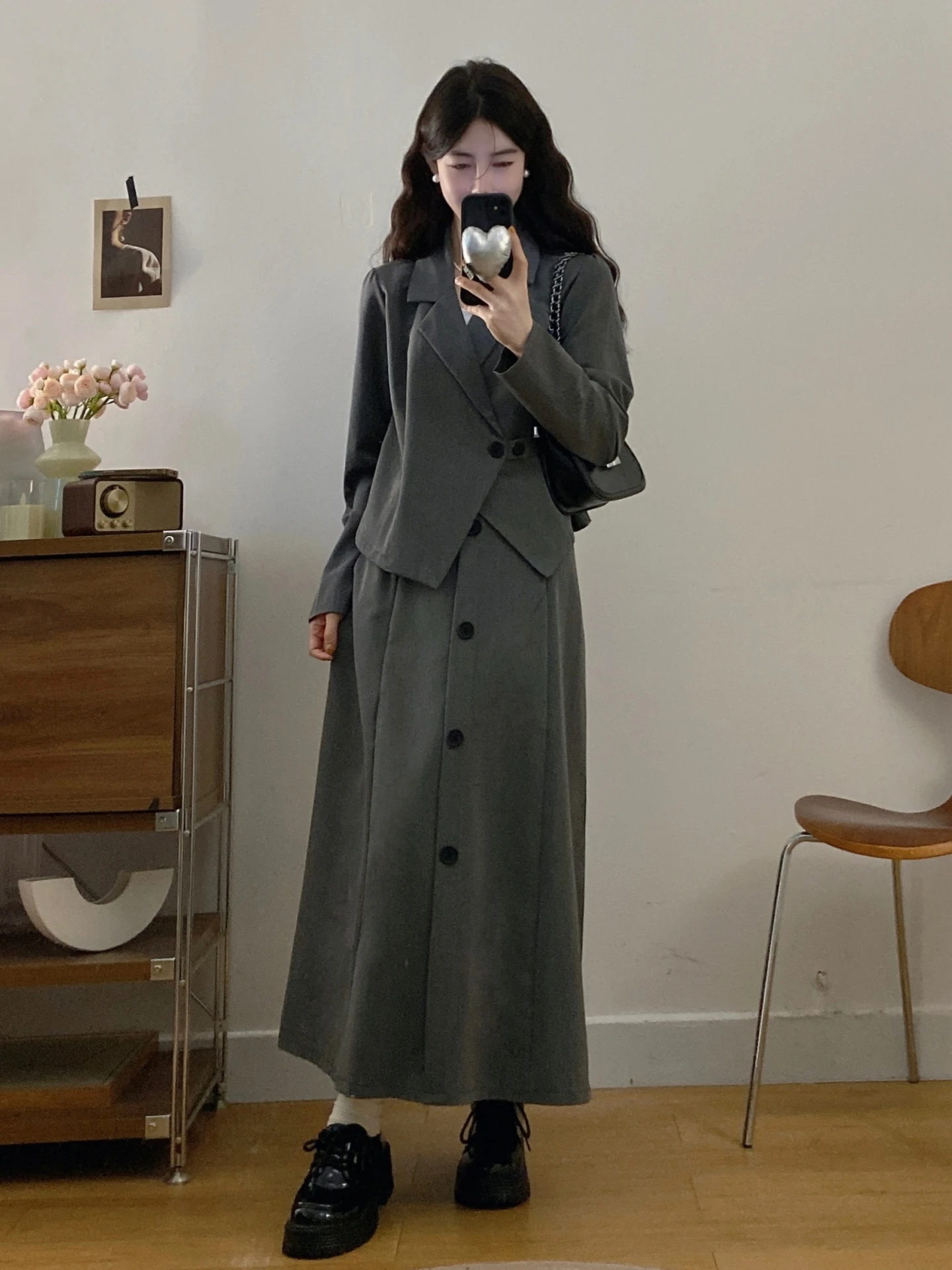 

Fashionable Small Fragrance Style Suit Set for Women Autumn Spring Large Size Luxury Feel Top And Half Skirt Two Piece Set