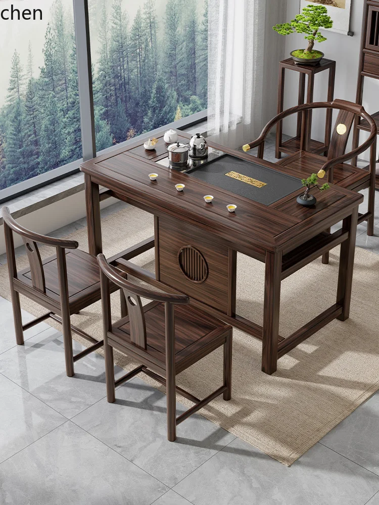 ZML balcony tea table chair new Chinese style tea making integrated living room small apartment coffee table