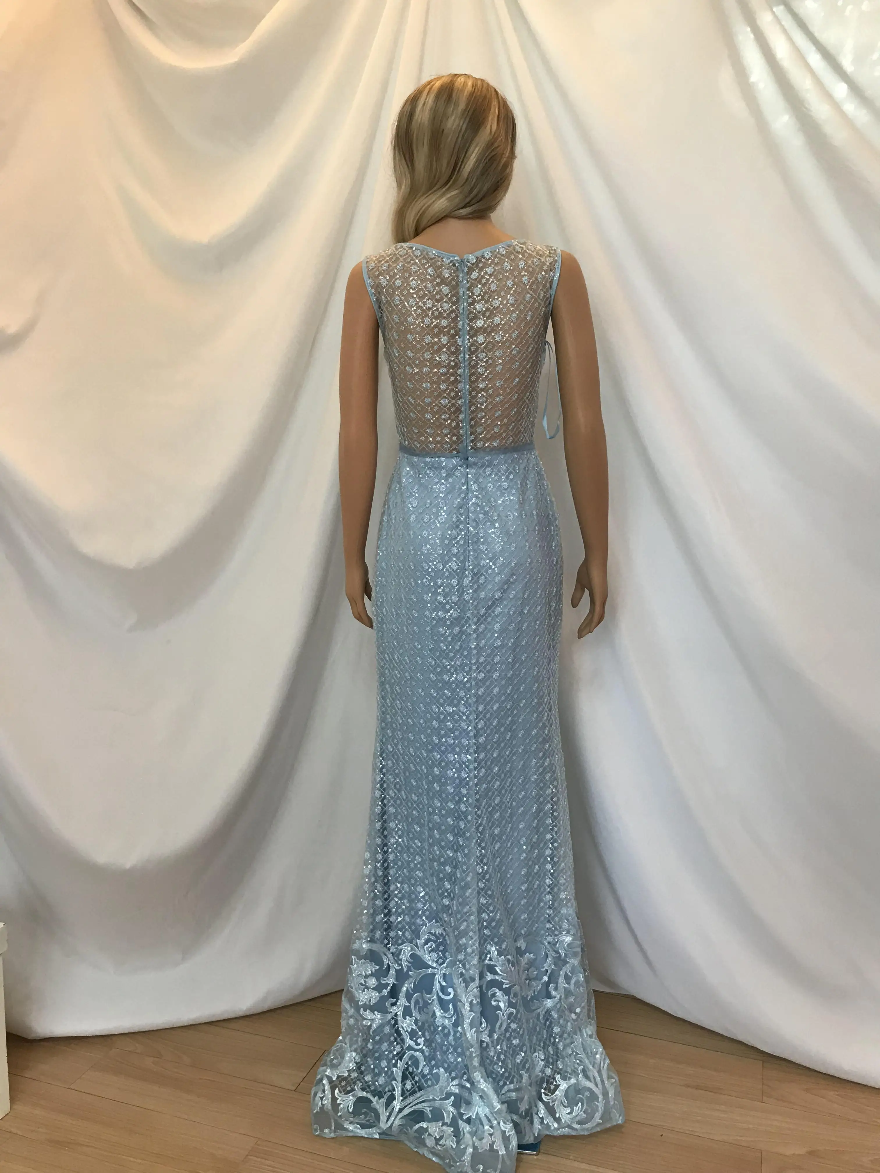 Kisswhite Bridal Stock Cleanrance blue sequins mermaid prom gown