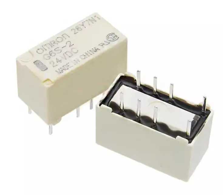 (10pcs)Original G6S-2 DC5V DC12V DC24V signal relay 7.3*14.8mm 8-pin 2 open and 2 closed G6S-2