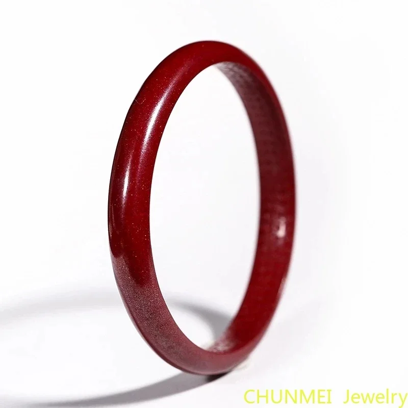 Natural Ore Purple Cinnabar Heart Bangle High Content Cinnabar Prajna Paramita Fashion Bangle for Women Jewelry