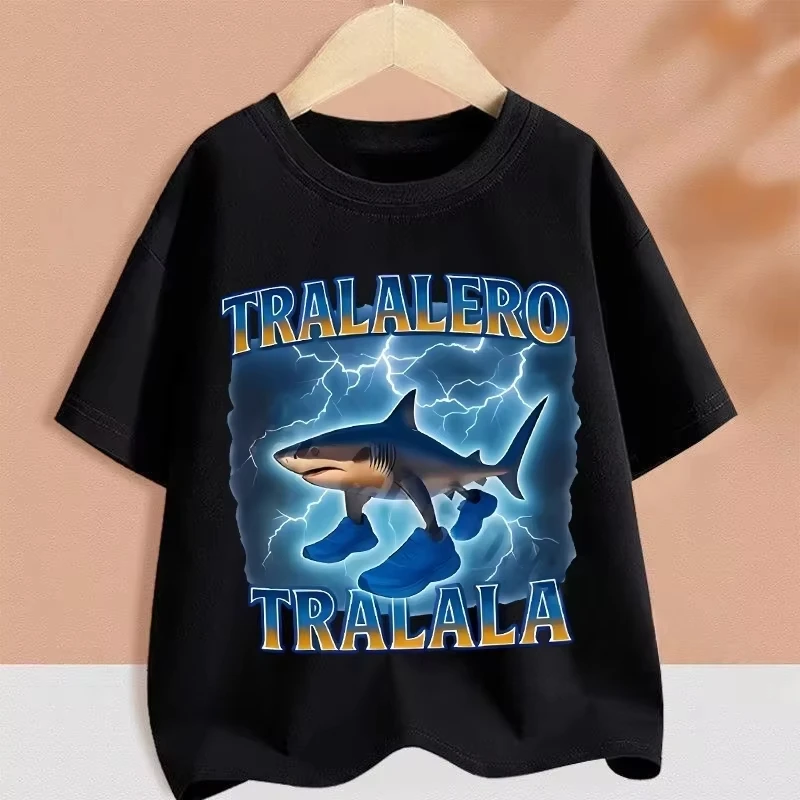 

2025 Funny Italian Brainrot Kids Clothes T Shirt Cartoon Graphics Casual Vintage Boys Girls Short Sleeve Top Children's Clothing