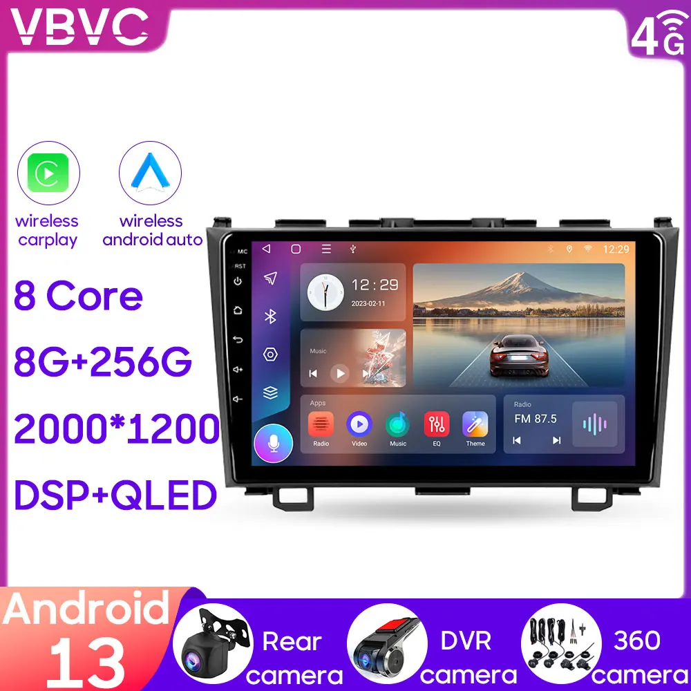 

Android для Honda CRV CR - V 3 RE 2006 - 2012 автомобильный блок радио мультимедийная навигация GPS BT Carplay автомобильный стерео плеер Wifi камера
