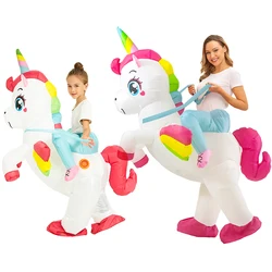 Inflatable Unicorn Costume Adult Kids Funny Blow Up Suit for Halloween Anime Cosplay Costumes Carnival Fancy Dress Suits
