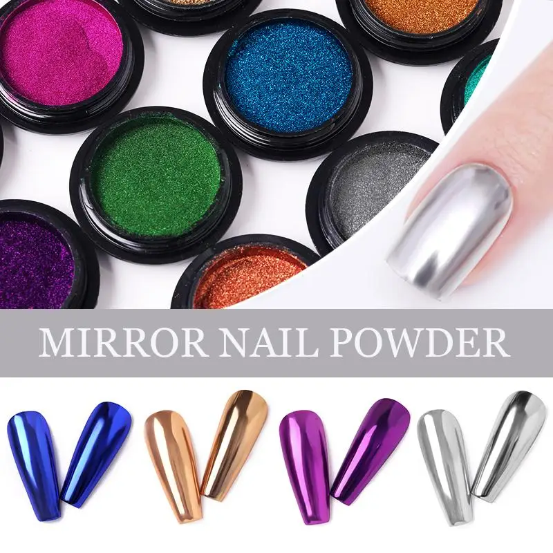 5 Boxen/Set Metallic Glitter Schillerndes Nagelpulver Glitzerstaub Funkelnde Flocken Pigment DIY Glanz Nail Art Supplies Dekor