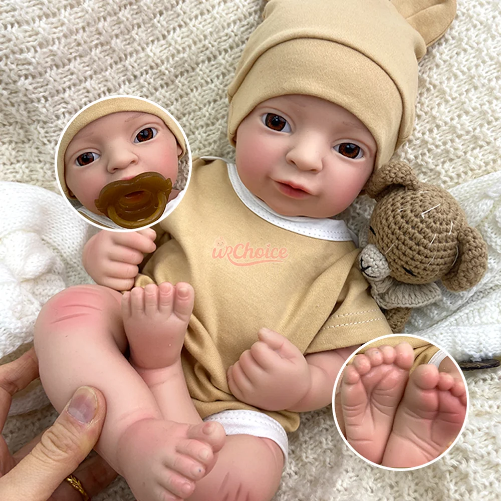 17" Silicone Reborn Baby Doll Washable Artificial Girl Baby Doll Painted/Unpainted Lifelike 1:1 Real Touch Newborn Toys Gift