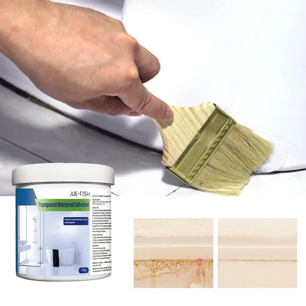 Waterproof Coating Sealant Agent 100g Transparent Invisible Paste Glue With Brush Strong Adhesive Repair Tools