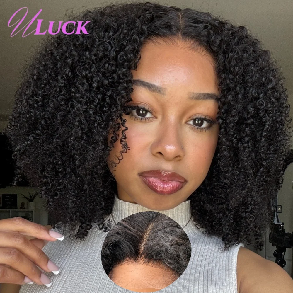 

Uluck Afro Kinky Curly Hair Wig 400% Density 5x5 Lace Front Wigs Brazilian 100% Human Hair Wigs With Natural Hairlines For Women