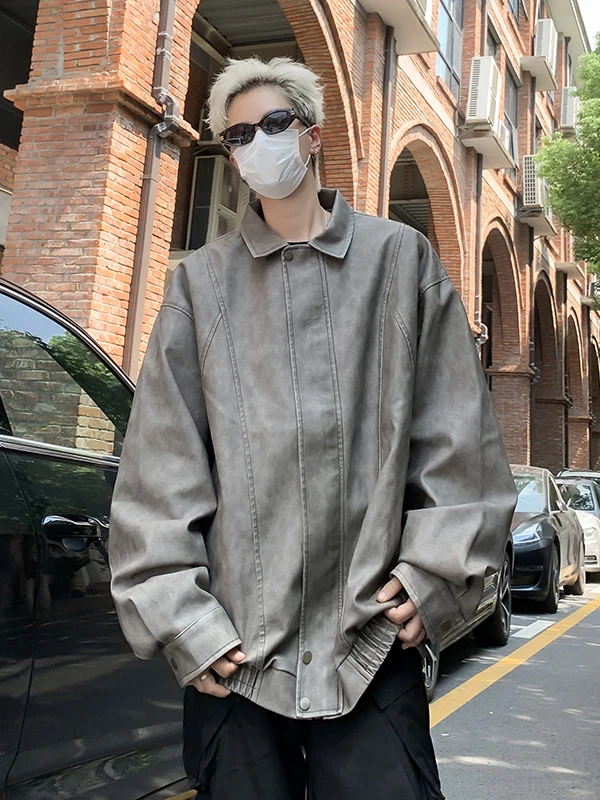 

Retro American Pilot Leather Jaet Men's Loose Casual Embroidered Spring Autumn New Sle Cool Brand Jaet for Youth